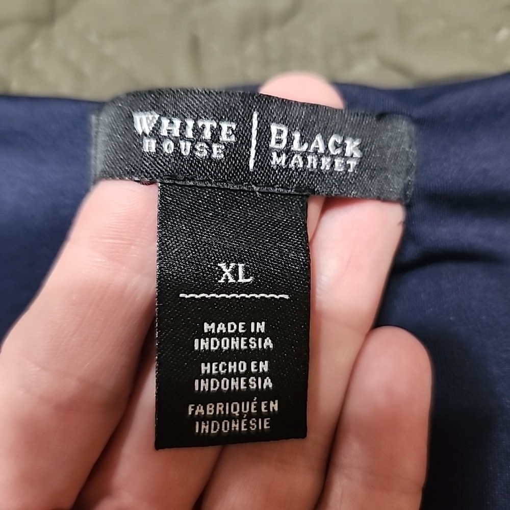 White House Black Market XL Large Navy‎ Tank Lined Hardware Party Sexy Going Out - Picture 2 of 15